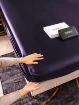 [Dunkelviolett] SilkSilky-DE 25Momme Spannbettlaken 006