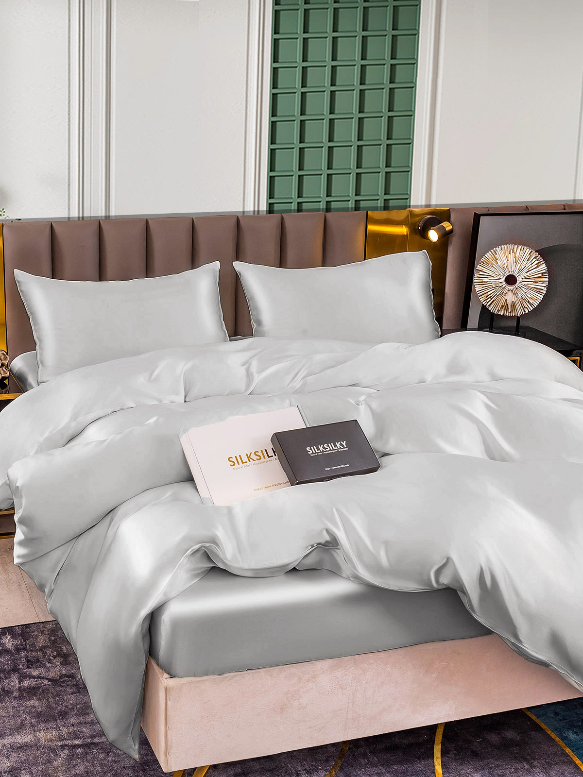 [Silber] SilkSilky-DE 25Momme Reine Seide Bedding Set 002