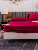 [Rotwein] SilkSilky-DE 19Momme Bettwäsche Sets 007