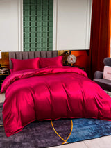 [Rotwein] SilkSilky-DE 25Momme Bettwäsche Sets 006
