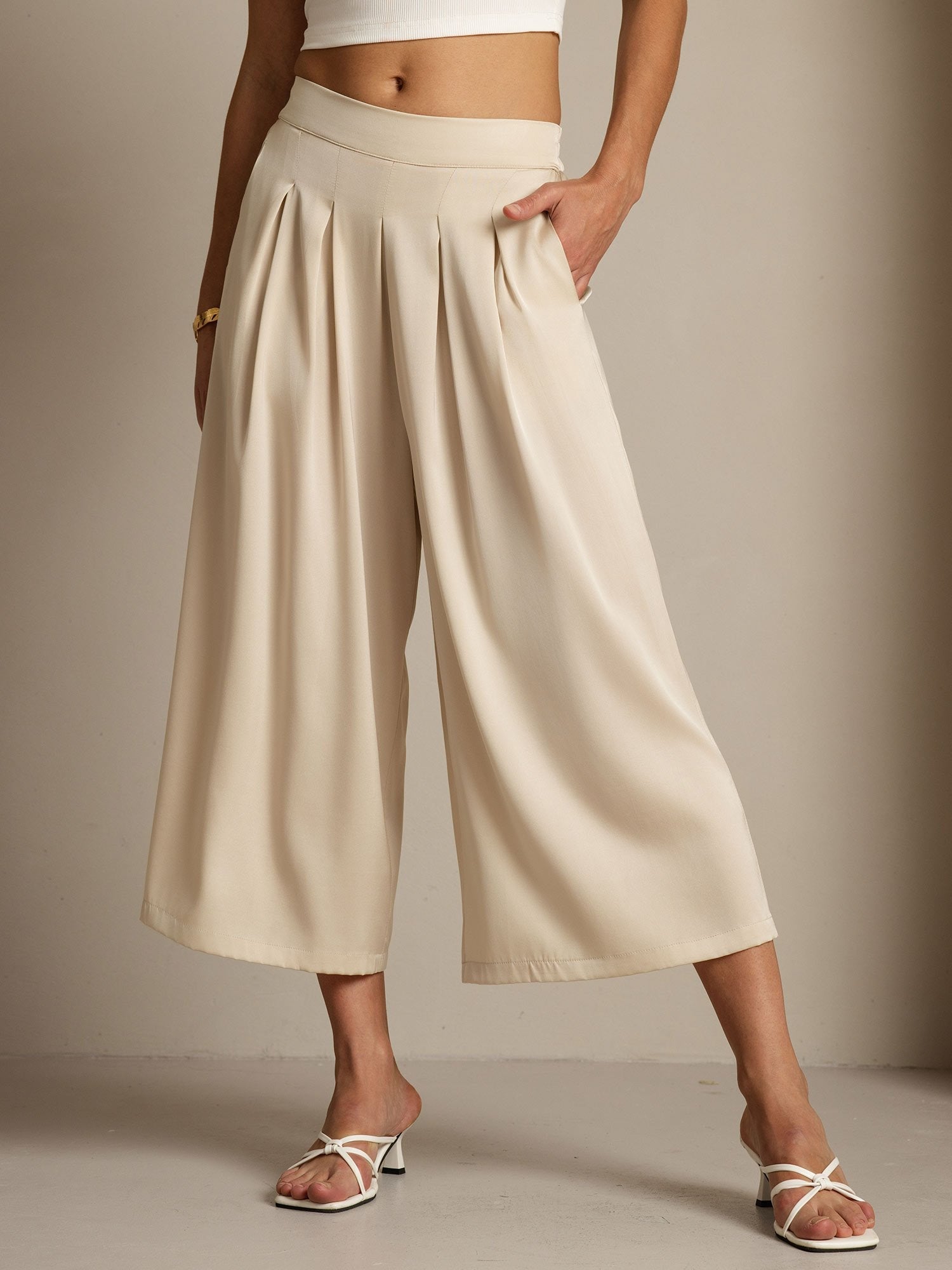 [Beige] SilkSilky-DE 19Momme Seide Womens Pants 003