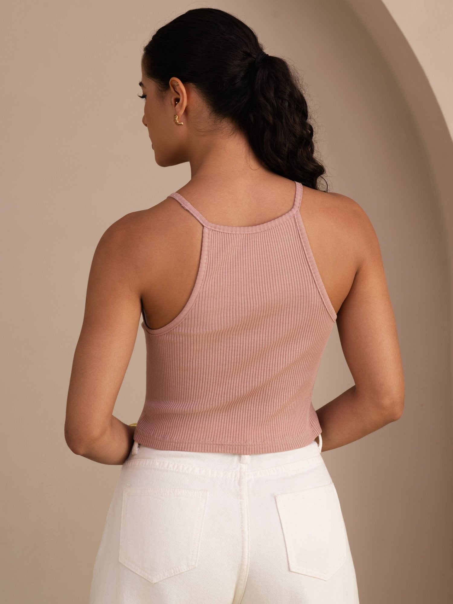 [Rosa] SilkSilky-DE Sleeveless Crew Neck Cami Top 002