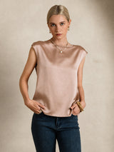 [Toskana] SilkSilky-DE Cap Sleeve Round Neck T-Shirt 006