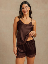 [Braun] SilkSilky-DE Sleeveless V Neck Camisole-Set 002