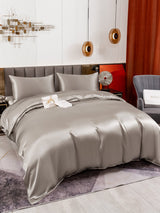 [Grau] SilkSilky-DE 19Momme Reine Seide Bedding Set 006