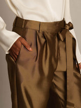 [Bronze] SilkSilky-DE 32Momme Silk-Wool Blend Womens Pants 004