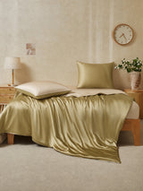 [Beige+Khaki] SilkSilky-DE Bettwäsche Sets 002