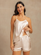 [Beige] SilkSilky-DE Sleeveless V Neck Camisole-Set 004