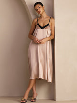 [Toskana] SilkSilky-DE Spaghetti Strap V Neck Kleider 007