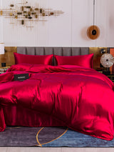 [Rotwein] SilkSilky-DE 19Momme Bettwäsche Sets 003