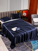 [Dunkelblau] SilkSilky-DE 22Momme Bettwäsche Sets 002