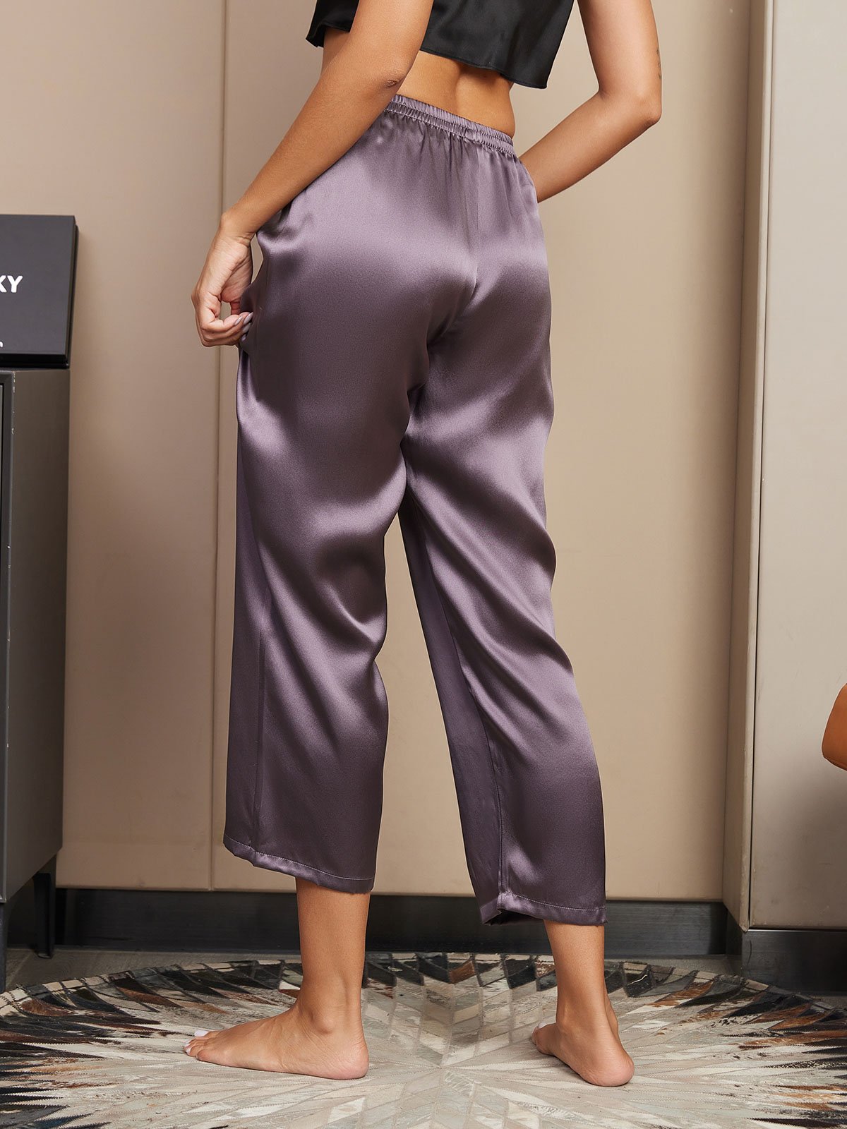 [Lilagrau] SilkSilky-DE Reine Seide Womens Sleep Bottoms 002