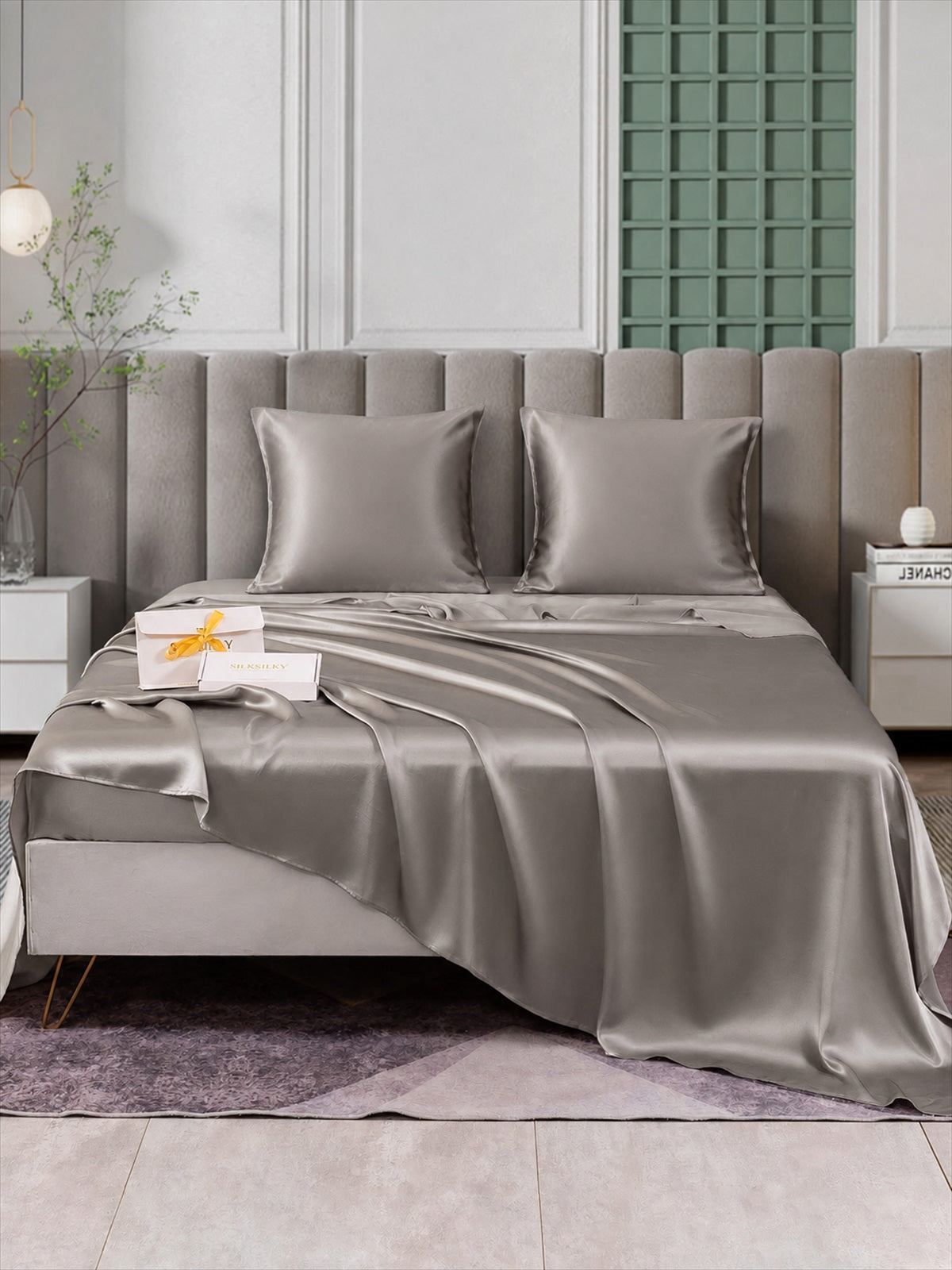 [Grau] SilkSilky-DE Bettwäsche Sets 001