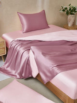 [BlassesMauve+Hellrosa] SilkSilky-DE 25Momme Bettwäsche Sets 001