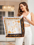 Reine Seide bedruckter Designer quadratischer Schal 53x53cm / 21
