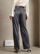 [Dunkelgrau] SilkSilky-DE 19Momme Seide Womens Pants 006,