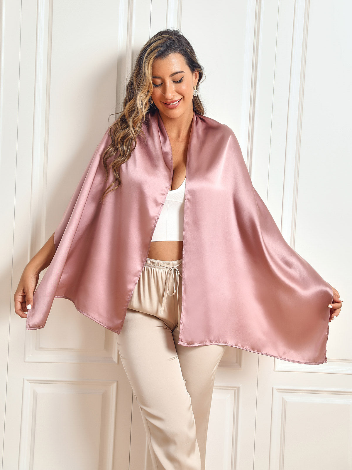 SilkSilky-DE Reine Seide Scarf BlassesMauve 001