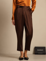 [Dunkle Schokolade] SilkSilky-DE 19Momme Seide Womens Pants 001