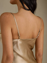 [Champagner] SilkSilky-DE 3/4 Sleeve V Neck Nachthemd&Morgenmantel Set 007