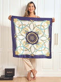 SilkSilky DE Reine Seide Scarf Dunkelblau 003