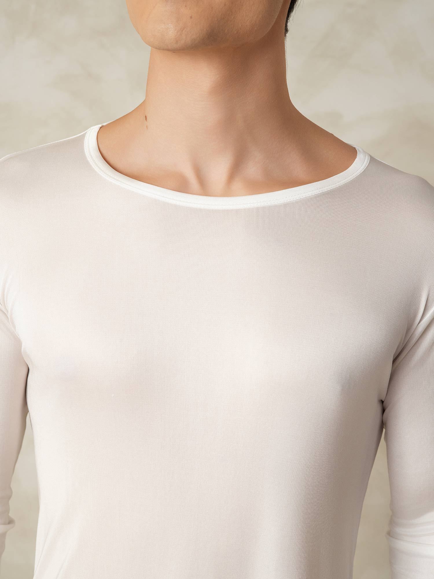 [Weiß] SilkSilky-DE Seidenstrick Mens Pajamas 004