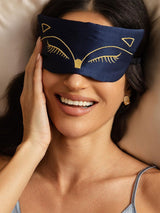 [Dunkelblau] SilkSilky-DE Reine Seide Eye Mask 002