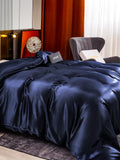 SilkSilky DE 22Momme Reine Seide Duvet Cover Dunkelblau 004