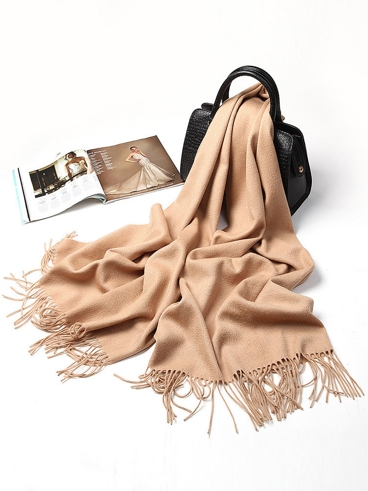 [Tan] SilkSilky-DE Wolle Scarf 005