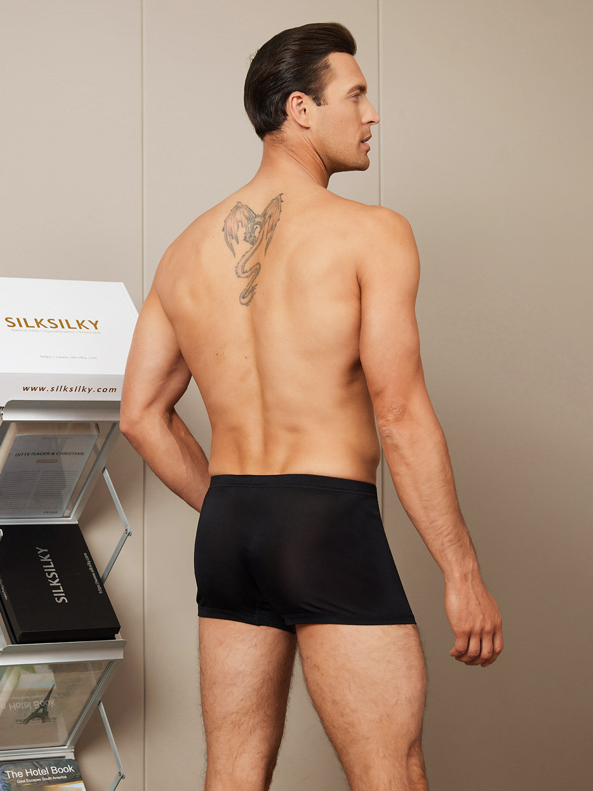 [Black] SilkSilky  Silk Knitted Mens Underwear 002