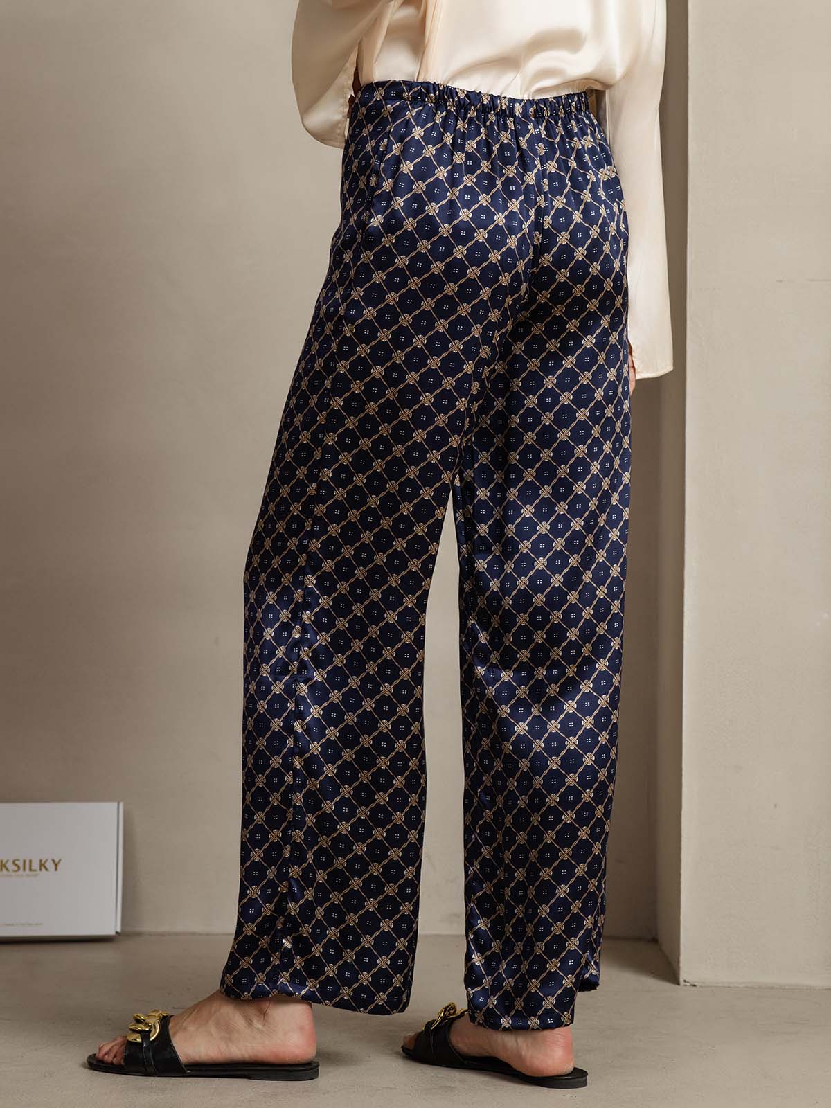 [Marine Kette] SilkSilky-DE 19Momme Seide Womens Pants 002