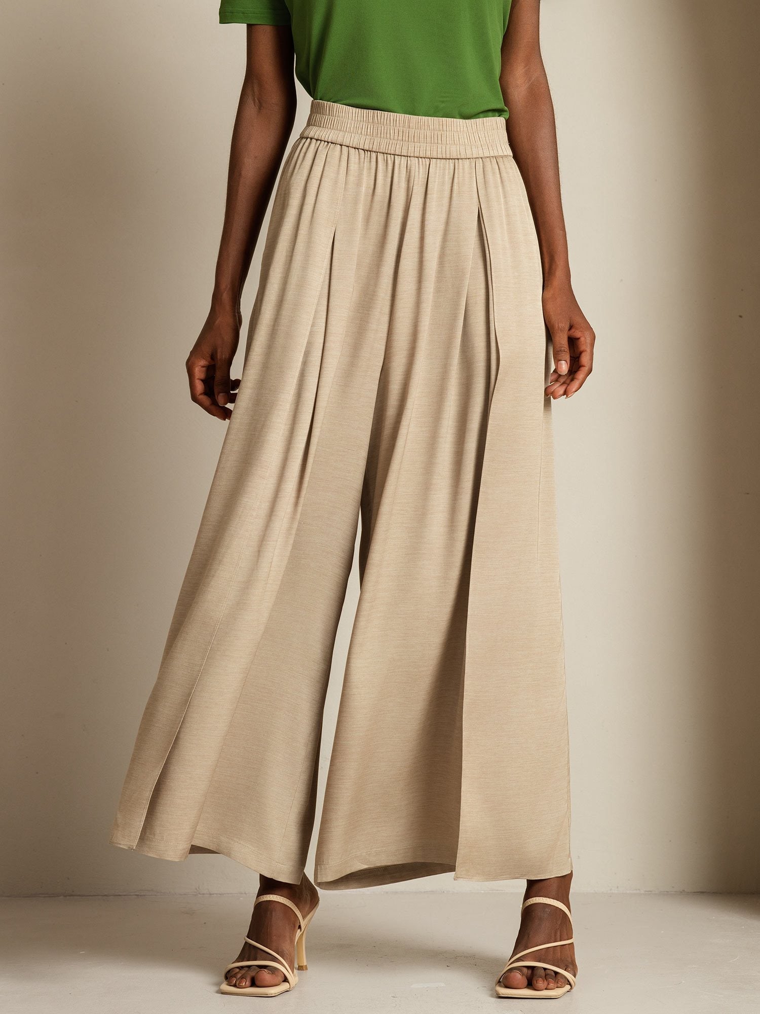 [Tan] SilkSilky-DE 19Momme Seide Womens Pants 003