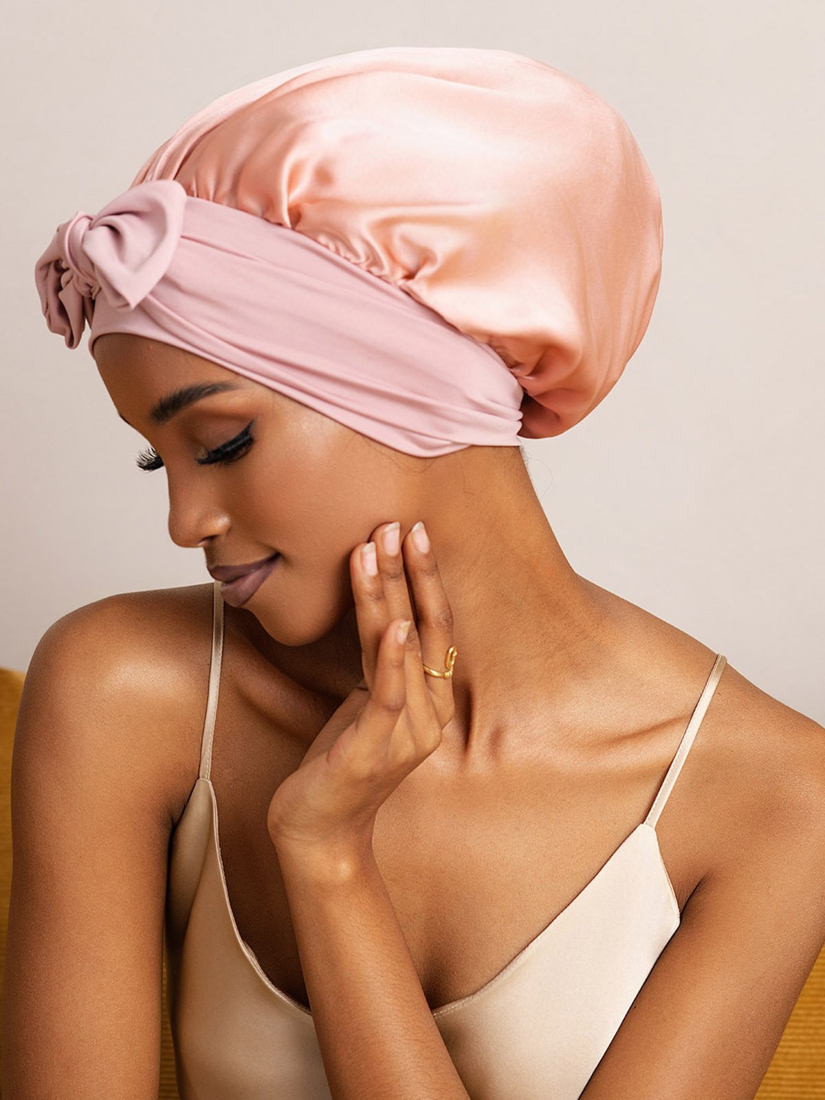 [Rosa] SilkSilky-DE Reine Seide Sleep Cap 002,