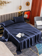 [Dunkelblau] SilkSilky-DE 19Momme Bettwäsche Sets 001