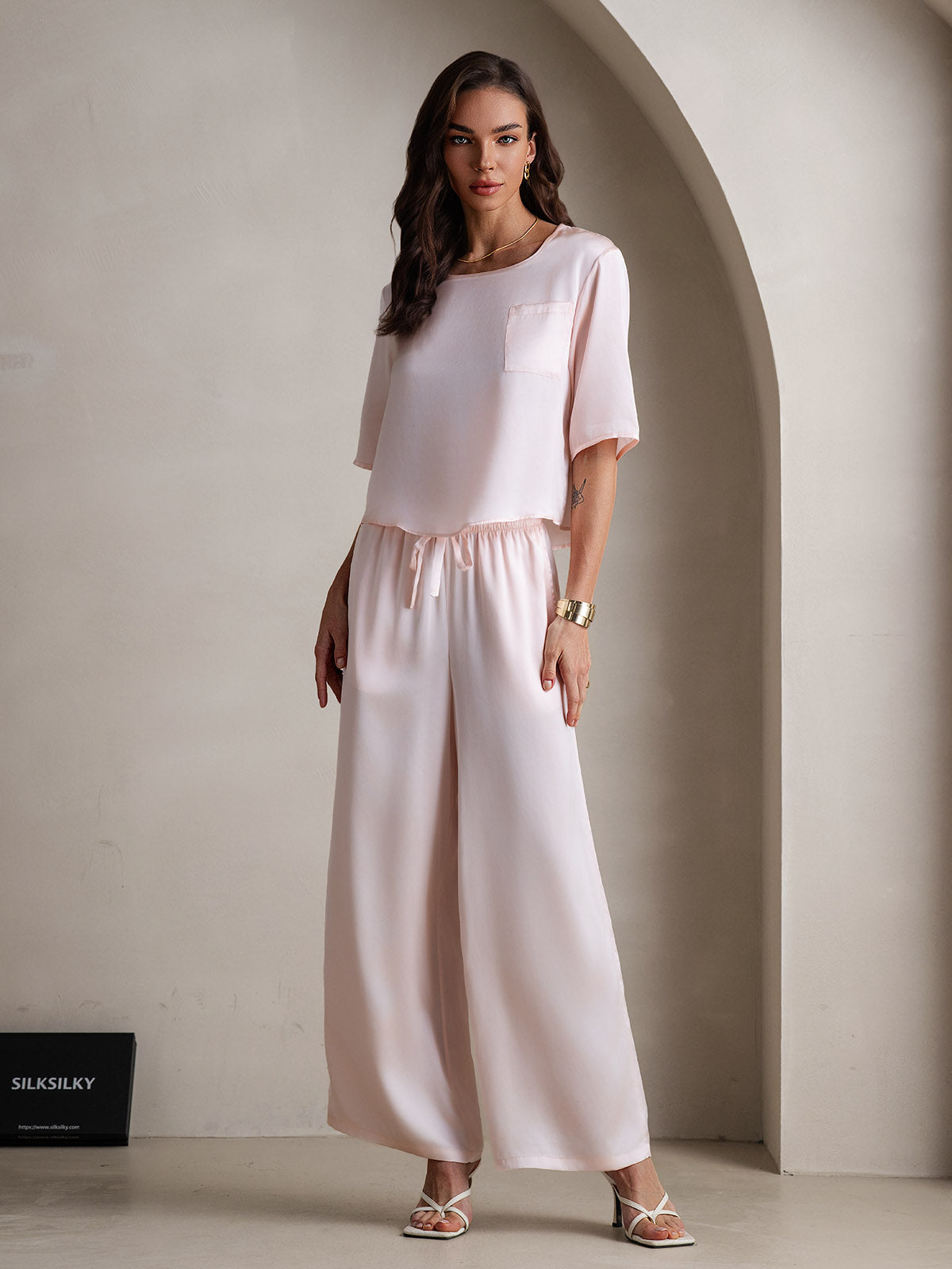 [Rosa] SilkSilky-DE Reine Seide Womens Pajamas 003