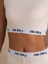 [Weiß] SilkSilky-DE Sleeveless Crew Neck Women's Outfit Sets 005