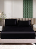 SilkSilky DE 25Momme Reine Seide Bedding Set Schwarz 002