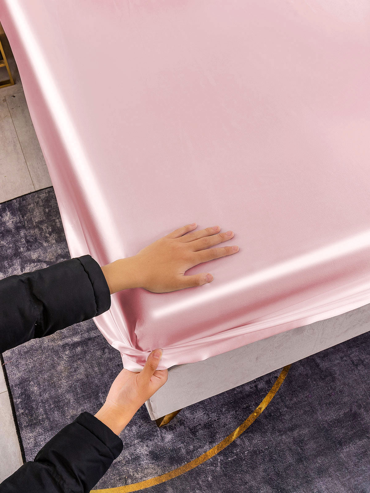 [Rosa] SilkSilky-DE 25Momme Reine Seide Sheet 006