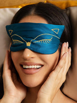 [König Blau] SilkSilky-DE Reine Seide Eye Mask 002