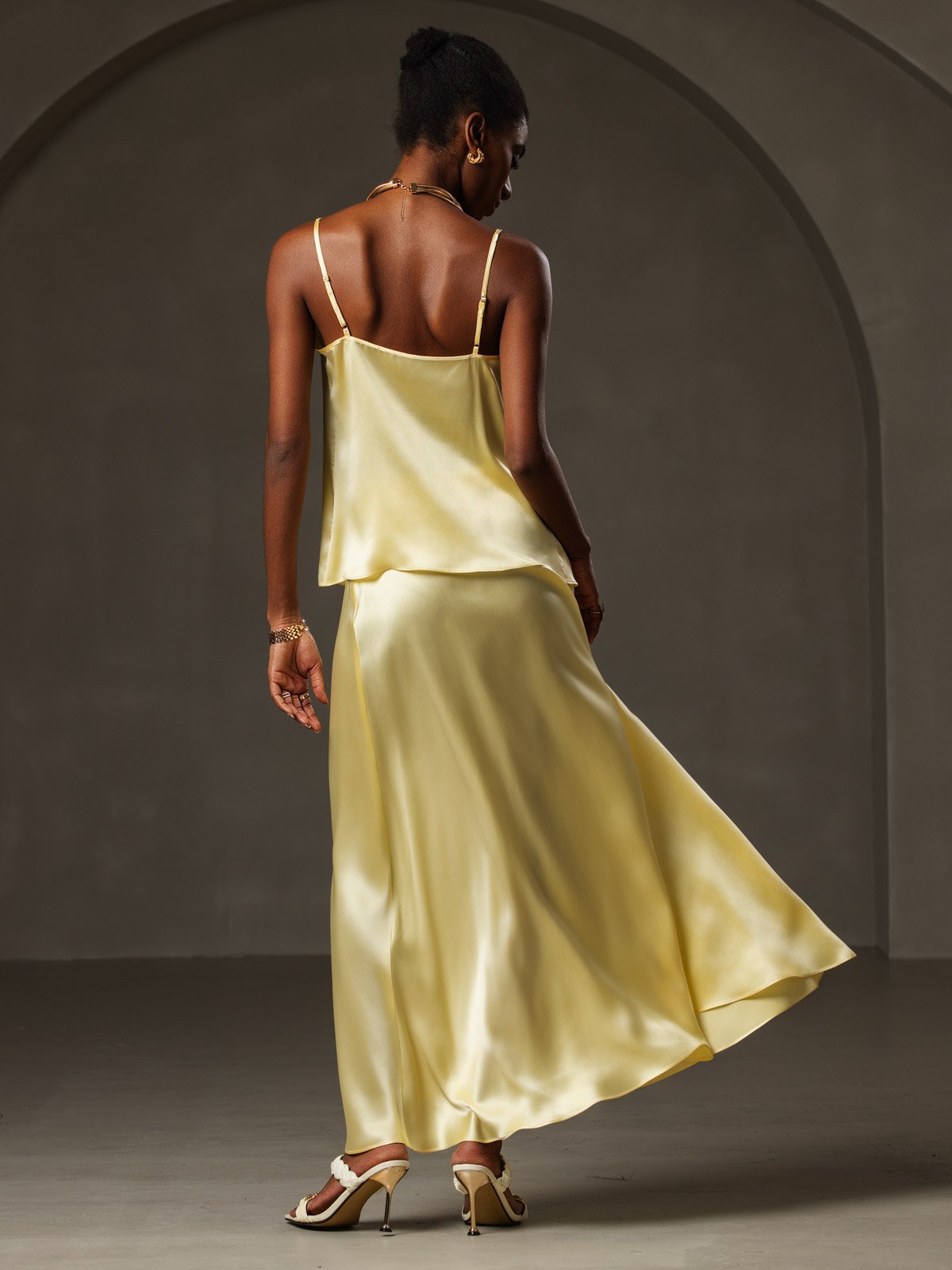 [Gelb] SilkSilky-DE 19Momme Seide Camisoles 002