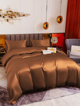 [Kaffee] SilkSilky-DE 19Momme Reine Seide Bedding Set 001