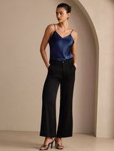 [Dunkelblau] SilkSilky-DE Sleeveless V Neck Cami Top 006