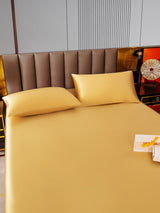 [Champagner] SilkSilky-DE 22Momme Bettwäsche Sets 005