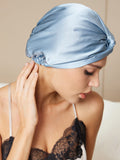 SilkSilky DE Reine Seide Sleep Cap Stahlblau 002