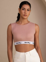 [Rosa] SilkSilky-DE Sleeveless Crew Neck Cami Top 001