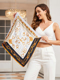 Reine Seide bedruckter Designer quadratischer Schal 53x53cm / 21