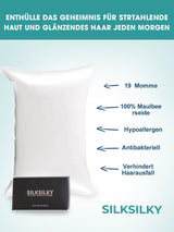 [Weiß] SilkSilky-DE 19Momme Reine Seide Pillowcase 004