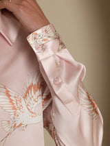 [Rosa] SilkSilky-DE 19Momme Langärmelig Lapelkragen Damenhemd 002