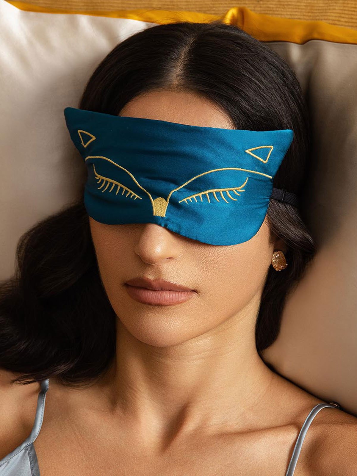 [König Blau] SilkSilky-DE Reine Seide Eye Mask 001