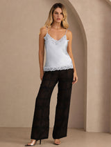 [Graublau] SilkSilky-DE Spaghetti Strap V Neck Cami Top 006