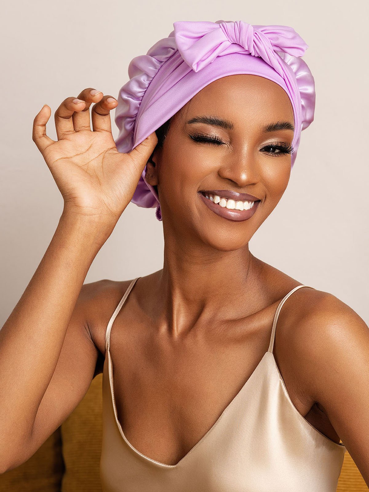 [Lavendel] SilkSilky-DE Reine Seide Sleep Cap 003